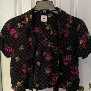 Vans Checkered Crop Top with Flowers